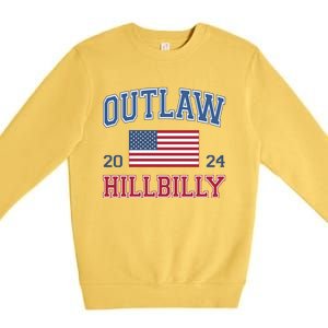 Trump Vance 2024 Donald Trump J D Vance Outlaw Hillbilly Funny Gift Premium Crewneck Sweatshirt