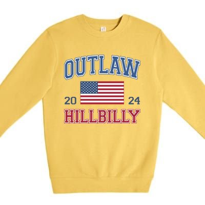 Trump Vance 2024 Donald Trump J D Vance Outlaw Hillbilly Funny Gift Premium Crewneck Sweatshirt