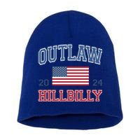 Trump Vance 2024 Donald Trump J D Vance Outlaw Hillbilly Funny Gift Short Acrylic Beanie