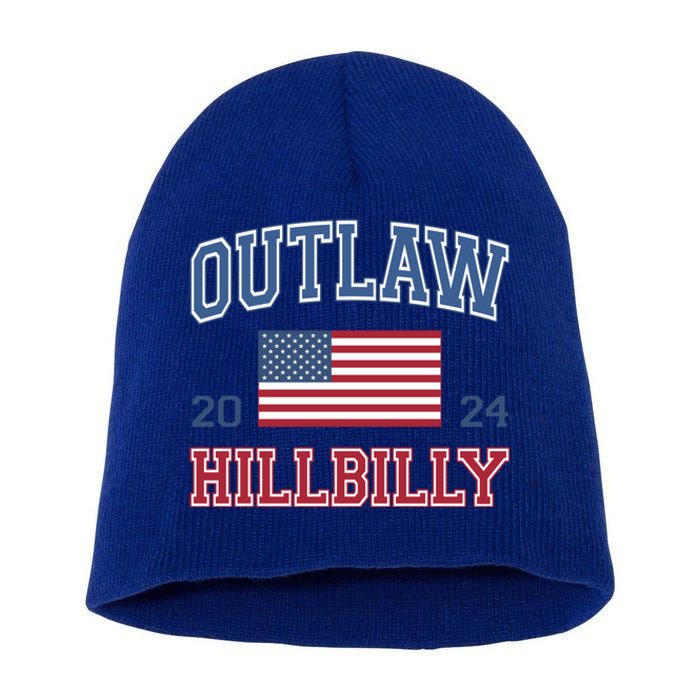 Trump Vance 2024 Donald Trump J D Vance Outlaw Hillbilly Funny Gift Short Acrylic Beanie