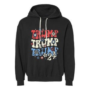 Trump Vance 2024 Jd Vance Trump Retro Stripe Garment-Dyed Fleece Hoodie