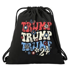 Trump Vance 2024 Jd Vance Trump Retro Stripe Drawstring Bag