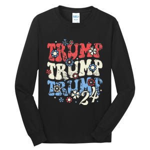 Trump Vance 2024 Jd Vance Trump Retro Stripe Tall Long Sleeve T-Shirt