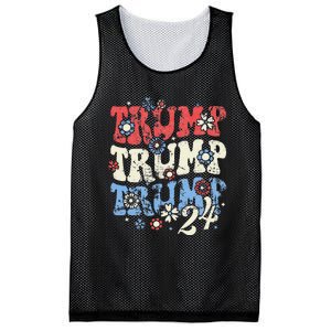 Trump Vance 2024 Jd Vance Trump Retro Stripe Mesh Reversible Basketball Jersey Tank