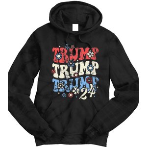 Trump Vance 2024 Jd Vance Trump Retro Stripe Tie Dye Hoodie