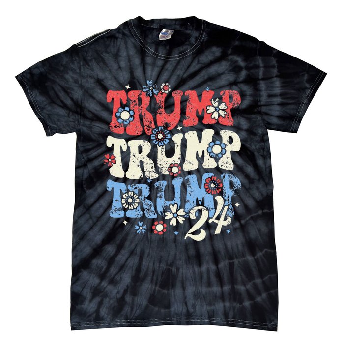 Trump Vance 2024 Jd Vance Trump Retro Stripe Tie-Dye T-Shirt