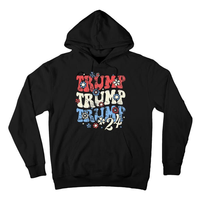 Trump Vance 2024 Jd Vance Trump Retro Stripe Tall Hoodie