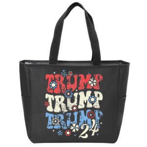 Trump Vance 2024 Jd Vance Trump Retro Stripe Zip Tote Bag