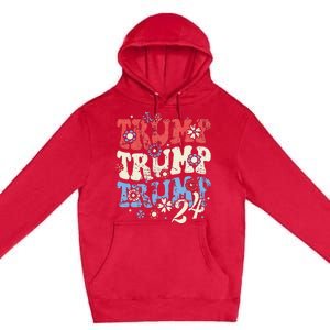 Trump Vance 2024 Jd Vance Trump Retro Stripe Premium Pullover Hoodie