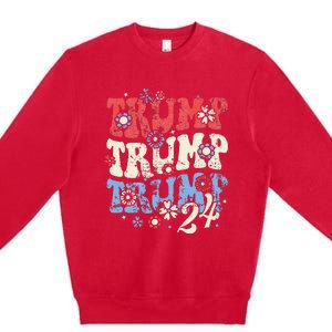 Trump Vance 2024 Jd Vance Trump Retro Stripe Premium Crewneck Sweatshirt