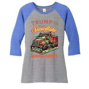 Trump Vance 2024 Trumps Snowflake Removal Service Gift Women's Tri-Blend 3/4-Sleeve Raglan Shirt