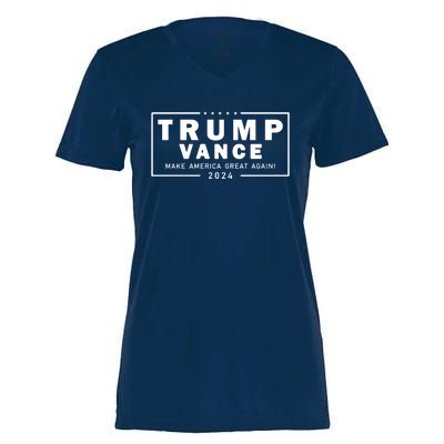 Trump Vance 2024 Make America Great Again Vice President Women's Momentum V-Neck T-Shirt