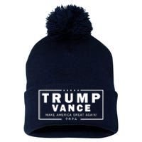 Trump Vance 2024 Make America Great Again Vice President Pom Pom 12in Knit Beanie