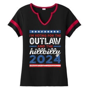 Trump Vance 2024 Donald J.D. Outlaw And The Hillbilly Ladies Halftime Notch Neck Tee