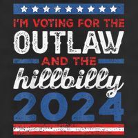 Trump Vance 2024 Donald J.D. Outlaw And The Hillbilly 7 Panel Mesh Trucker Snapback Hat