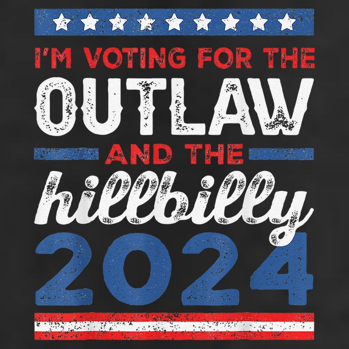Trump Vance 2024 Donald J.D. Outlaw And The Hillbilly 7 Panel Mesh Trucker Snapback Hat