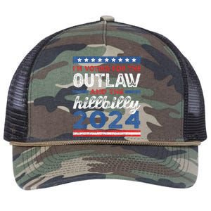 Trump Vance 2024 Donald J.D. Outlaw And The Hillbilly Retro Rope Trucker Hat Cap