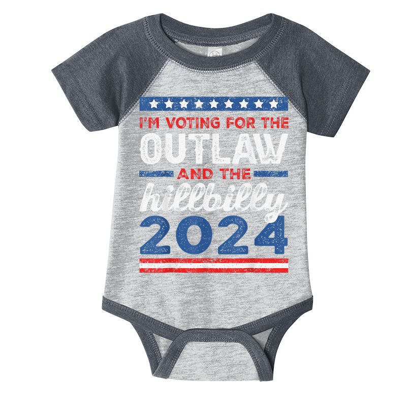 Trump Vance 2024 Donald J.D. Outlaw And The Hillbilly Infant Baby Jersey Bodysuit