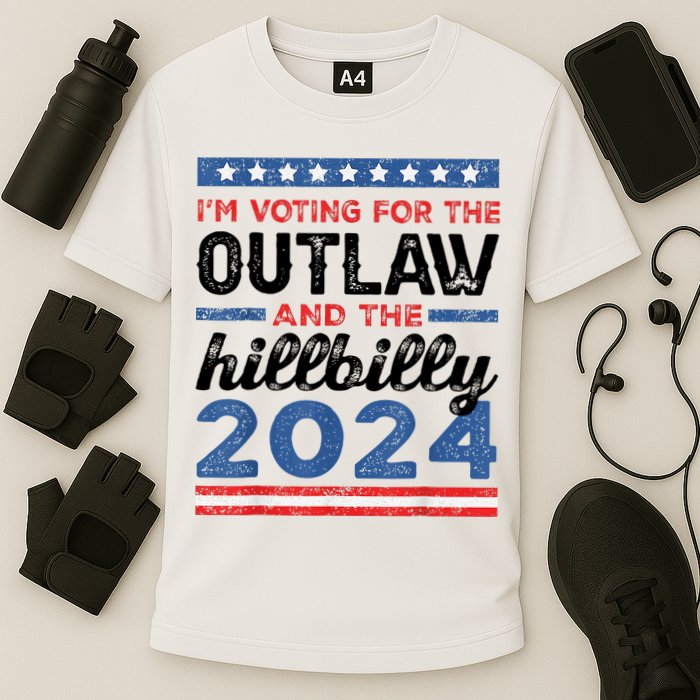 Trump Vance 2024 Donald J.D. Outlaw And The Hillbilly Cooling Performance Crew T-Shirt