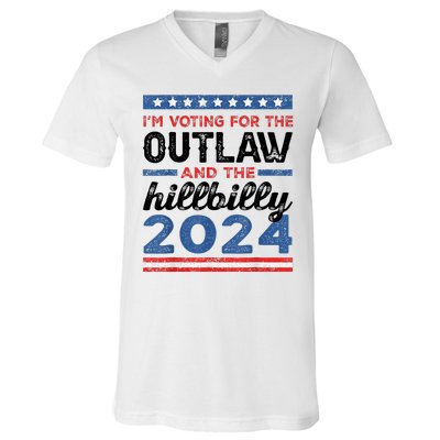 Trump Vance 2024 Donald J.D. Outlaw And The Hillbilly V-Neck T-Shirt