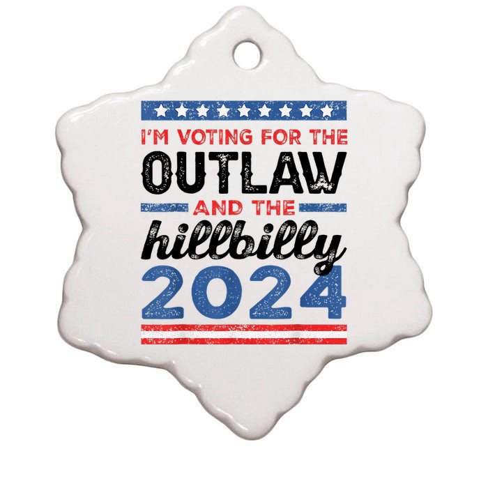 Trump Vance 2024 Donald J.D. Outlaw And The Hillbilly Ceramic Star Ornament