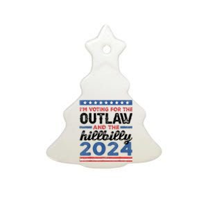 Trump Vance 2024 Donald J.D. Outlaw And The Hillbilly Ceramic Tree Ornament