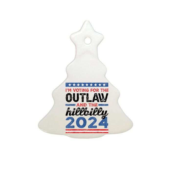 Trump Vance 2024 Donald J.D. Outlaw And The Hillbilly Ceramic Tree Ornament