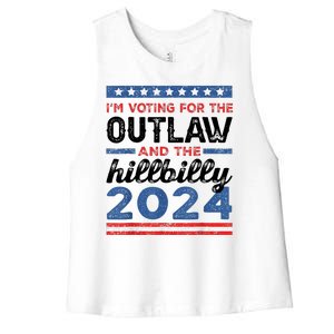 Trump Vance 2024 Donald J.D. Outlaw And The Hillbilly Women's Racerback Cropped Tank