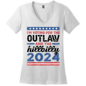 Trump Vance 2024 Donald J.D. Outlaw And The Hillbilly Women's V-Neck T-Shirt