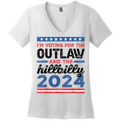 Trump Vance 2024 Donald J.D. Outlaw And The Hillbilly Women's V-Neck T-Shirt