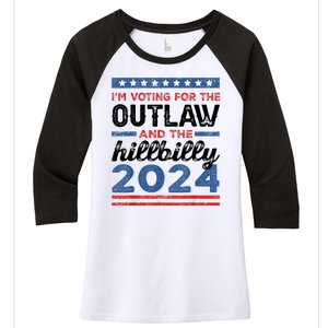 Trump Vance 2024 Donald J.D. Outlaw And The Hillbilly Women's Tri-Blend 3/4-Sleeve Raglan Shirt