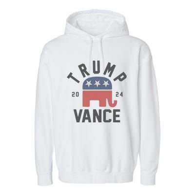 Trump Vance 2024 President Trump Supporter Reelection Garment-Dyed Fleece Hoodie