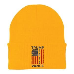 Trump Vance 2024 Us Flag Election President 2024 Great Gift Knit Cap Winter Beanie