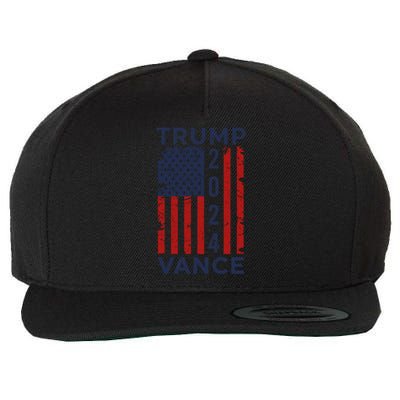 Trump Vance 2024 Us Flag Election President 2024 Great Gift Wool Snapback Cap