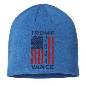 Trump Vance 2024 Us Flag Election President 2024 Great Gift Sustainable Beanie