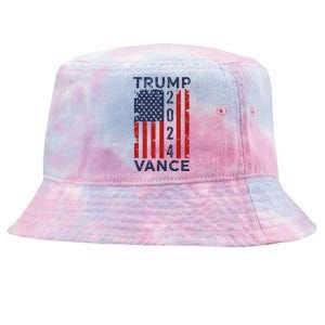 Trump Vance 2024 Us Flag Election President 2024 Great Gift Tie-Dyed Bucket Hat