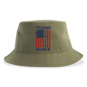 Trump Vance 2024 Us Flag Election President 2024 Great Gift Sustainable Bucket Hat