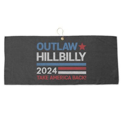 Trump Vance 2024 Donald Trump J.D. Vance Outlaw Hillbilly Large Microfiber Waffle Golf Towel