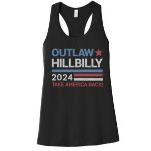 Trump Vance 2024 Donald Trump J.D. Vance Outlaw Hillbilly Women's Racerback Tank