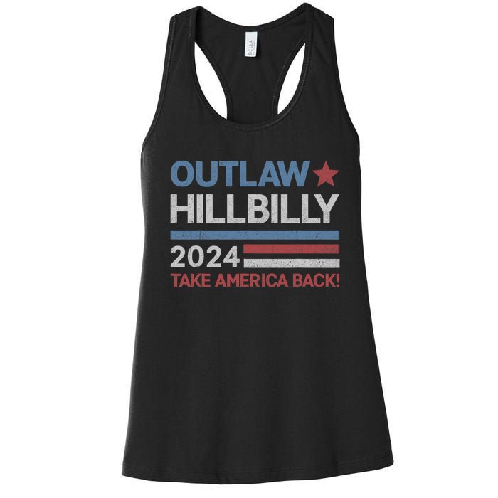 Trump Vance 2024 Donald Trump J.D. Vance Outlaw Hillbilly Women's Racerback Tank