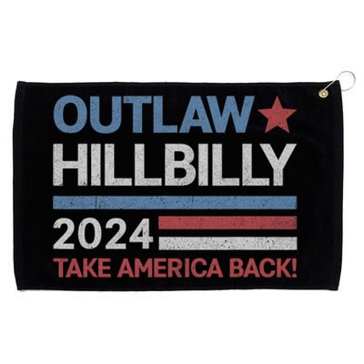 Trump Vance 2024 Donald Trump J.D. Vance Outlaw Hillbilly Grommeted Golf Towel