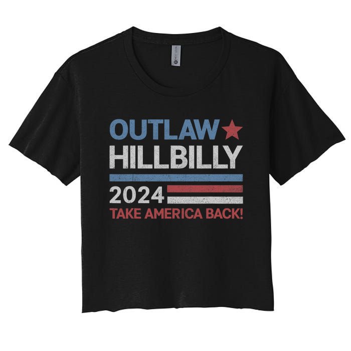 Trump Vance 2024 Donald Trump J.D. Vance Outlaw Hillbilly Women's Crop Top Tee