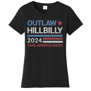 Trump Vance 2024 Donald Trump J.D. Vance Outlaw Hillbilly Women's T-Shirt