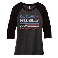 Trump Vance 2024 Donald Trump J.D. Vance Outlaw Hillbilly Women's Tri-Blend 3/4-Sleeve Raglan Shirt