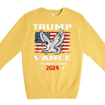 Trump Vance 2024 Eagle Usa Flag Print Premium Crewneck Sweatshirt