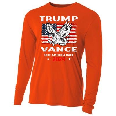 Trump Vance 2024 Eagle Usa Flag Print Cooling Performance Long Sleeve Crew