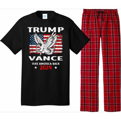 Trump Vance 2024 Eagle Usa Flag Print Pajama Set