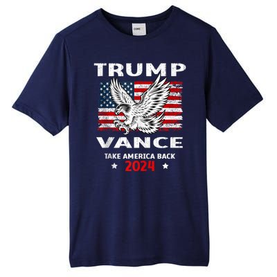 Trump Vance 2024 Eagle Usa Flag Print Tall Fusion ChromaSoft Performance T-Shirt