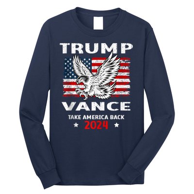 Trump Vance 2024 Eagle Usa Flag Print Long Sleeve Shirt