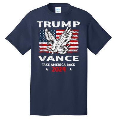 Trump Vance 2024 Eagle Usa Flag Print Tall T-Shirt